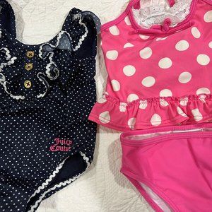Get your polka dots on! Baby girl swimsuits.